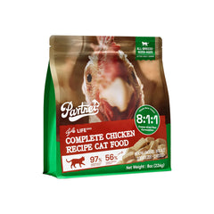PARTNER Chicken Recipe Freeze-Dried Raw Cat Food 8 oz left angle