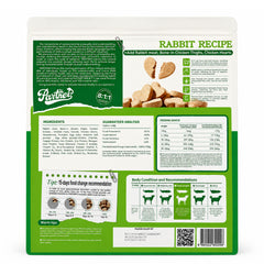 Original Rabbit Recipe dog food back-of-pack label