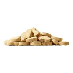 Actual heart-shaped Rabbit Recipe dog food freeze-dried pieces