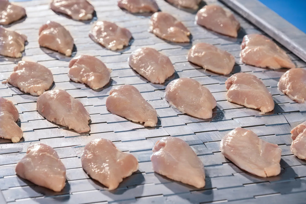 Chicken breast during ingredient handling.