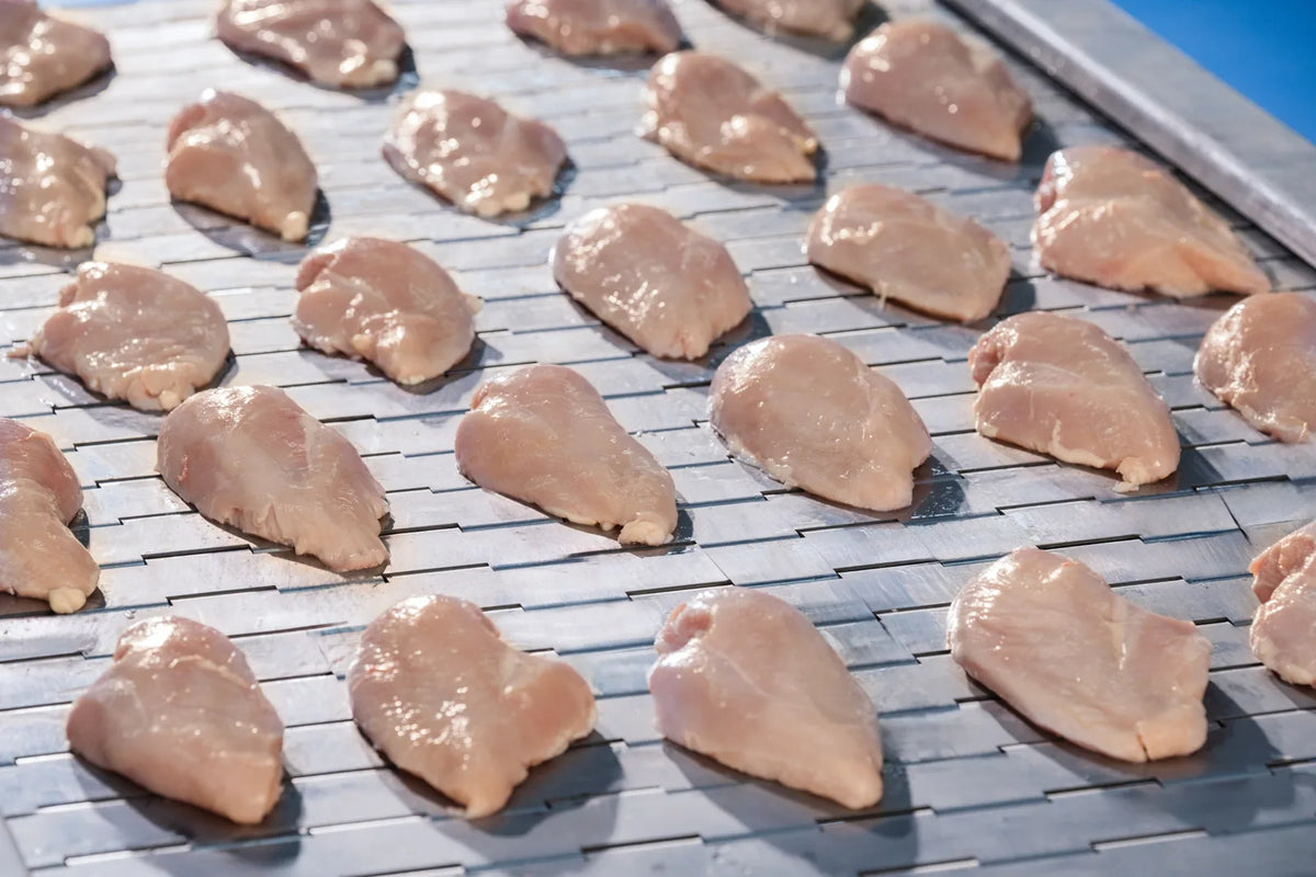 Chicken breast during ingredient handling.