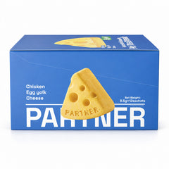 PARTNER Cheese Block freeze-dried treats, 12-sachet box, upright view