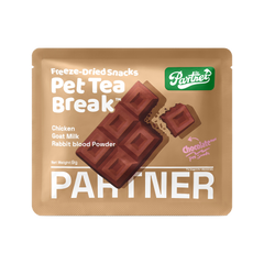 PARTNER It's Tea Time choco freeze-dried treats, individual sachet shown; sold as a box of 12