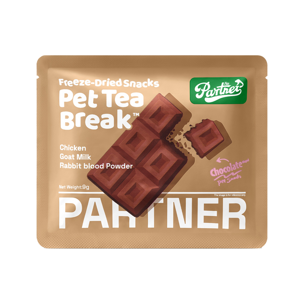 PARTNER It's Tea Time choco freeze-dried treats, individual sachet shown; sold as a box of 12