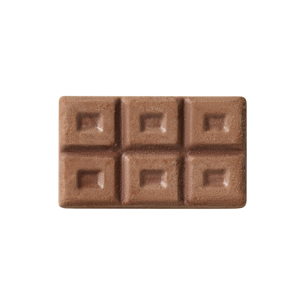 Actual Chocolate-Shaped Bites treat on a white background.